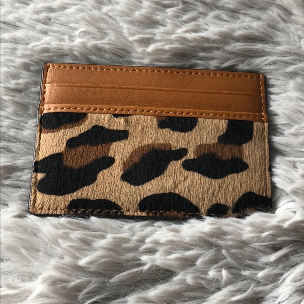 MCM Mini Leopard Calf Card Wallet
